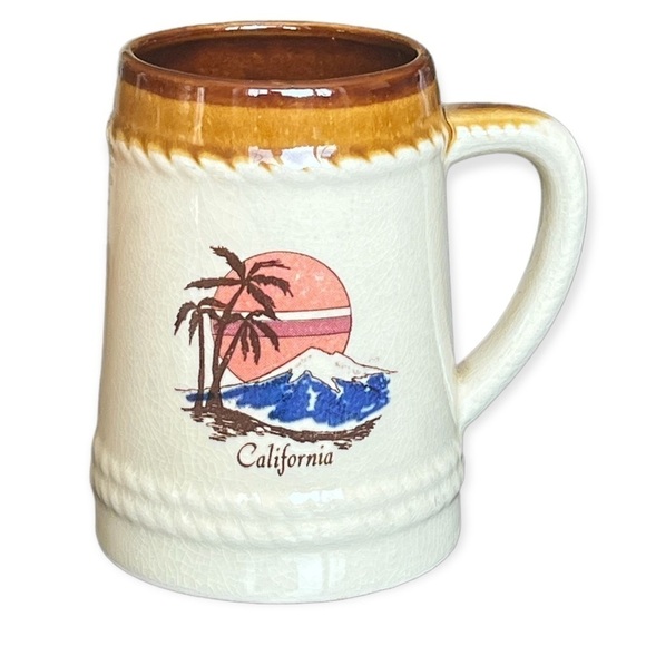VINTAGE Retro California Glazed Large Mug Stein - Picture 1 of 6